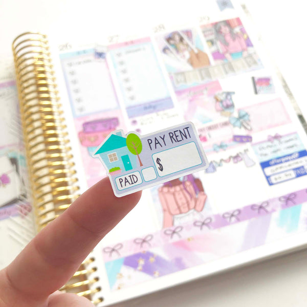 Stickers - Pay Rent-Planner Stickers by Mum and Me Handmade Designs - An Australian Online Stationery, Planner Stickers and Card Shop