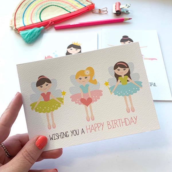 Set of 3 - Girl Greeting Cards by mumandmehandmadedesigns- An Australian Online Stationery and Card Shop