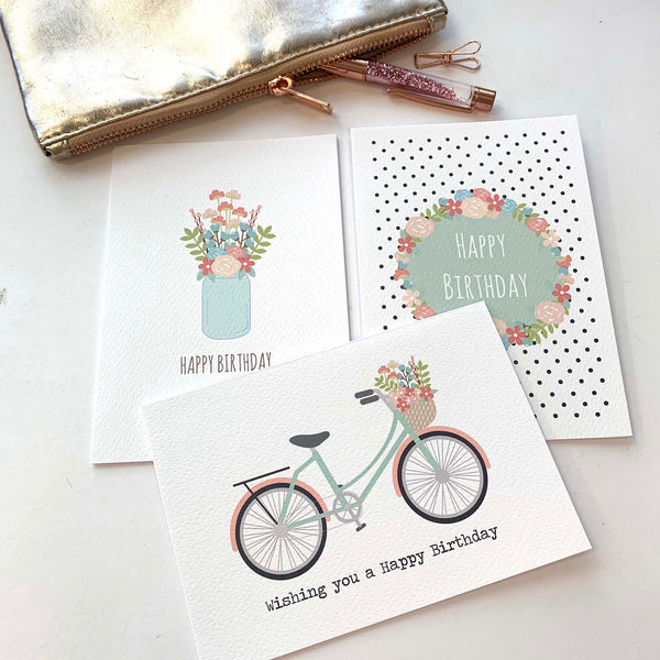Set of 3 - Female Greeting Cards by mumandmehandmadedesigns- An Australian Online Stationery and Card Shop