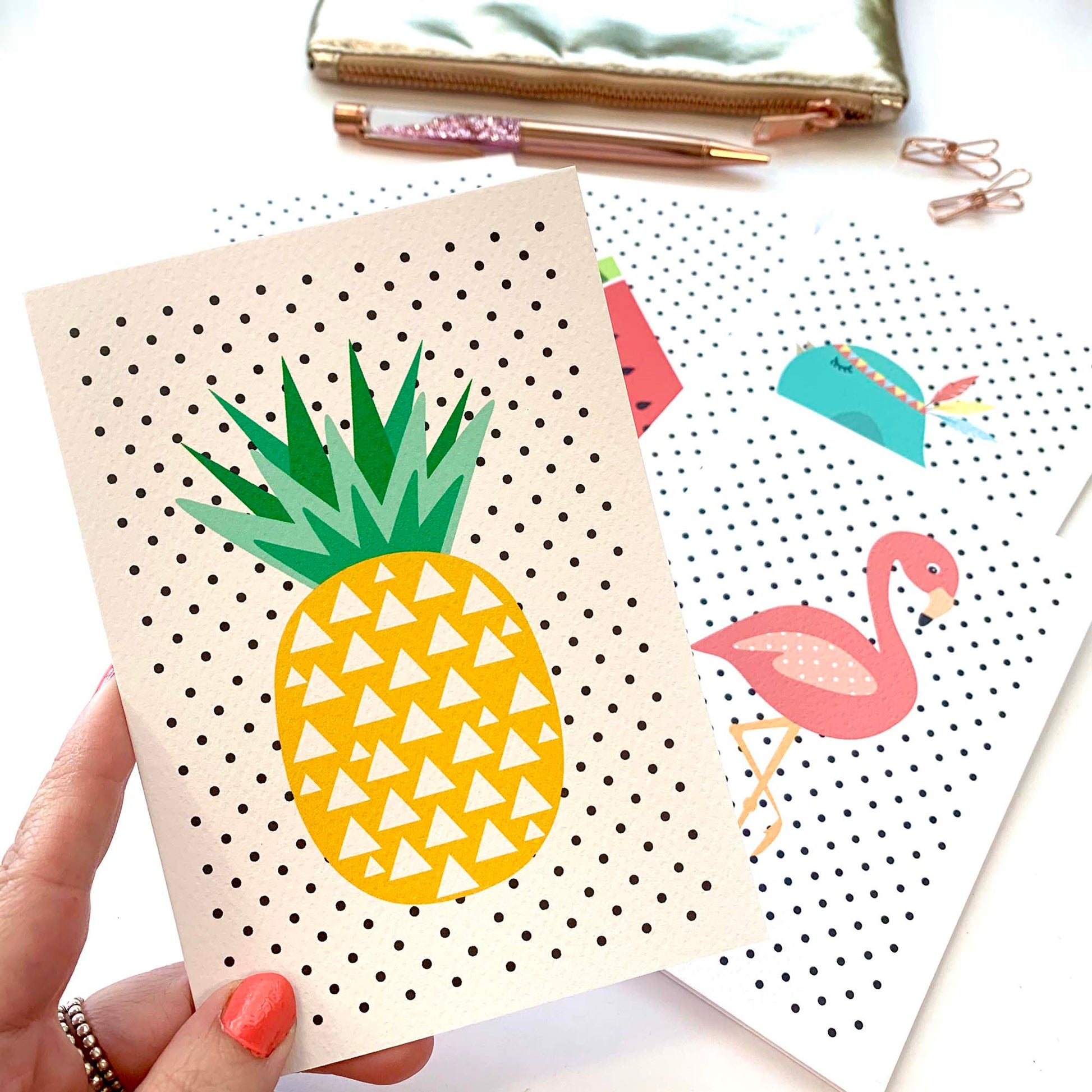 Set of 5 - Blank Spotty Greeting Cards by mumandmehandmadedesigns- An Australian Online Stationery and Card Shop