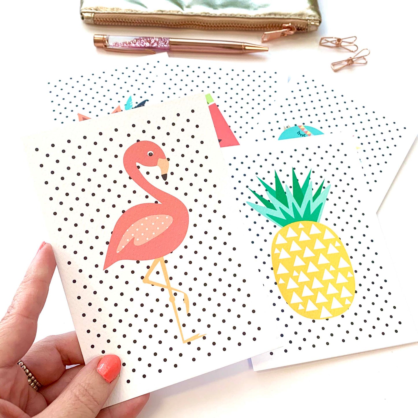 Set of 5 - Blank Spotty Greeting Cards by mumandmehandmadedesigns- An Australian Online Stationery and Card Shop