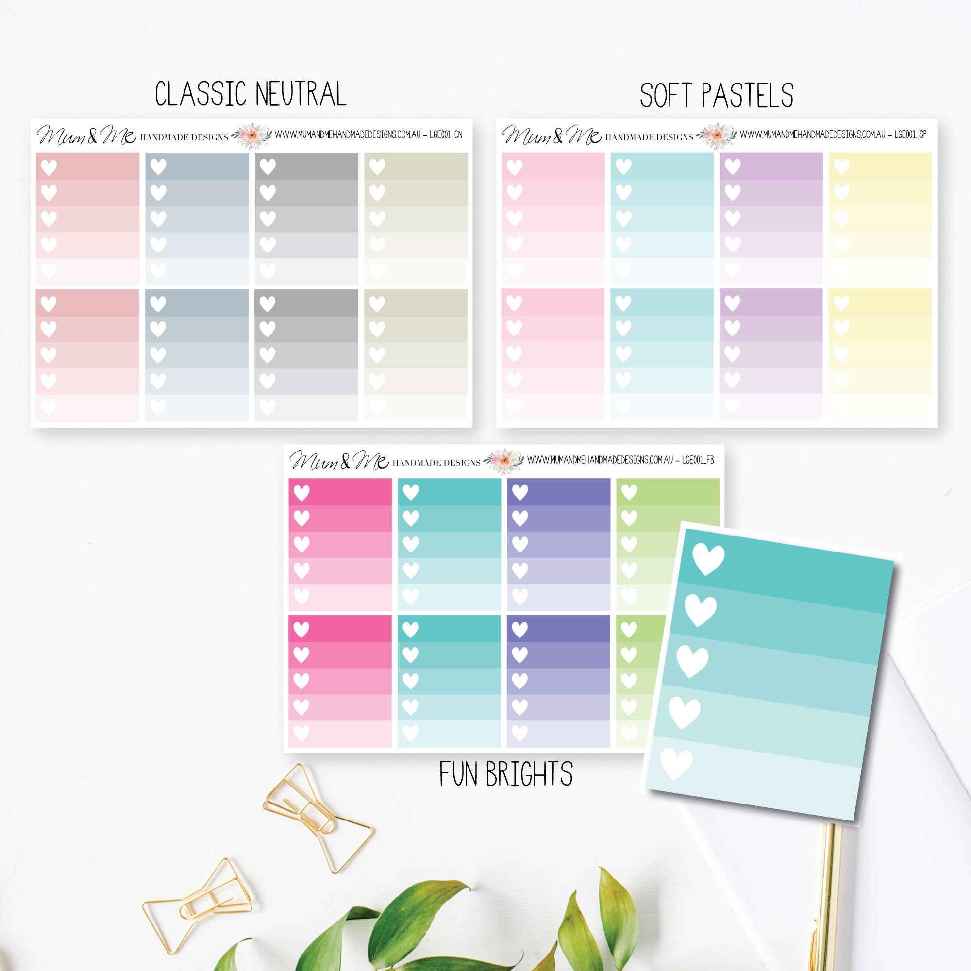 Stickers: Ombre Heart Checklist