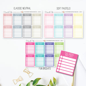 Stickers: This Weeks Must Do's