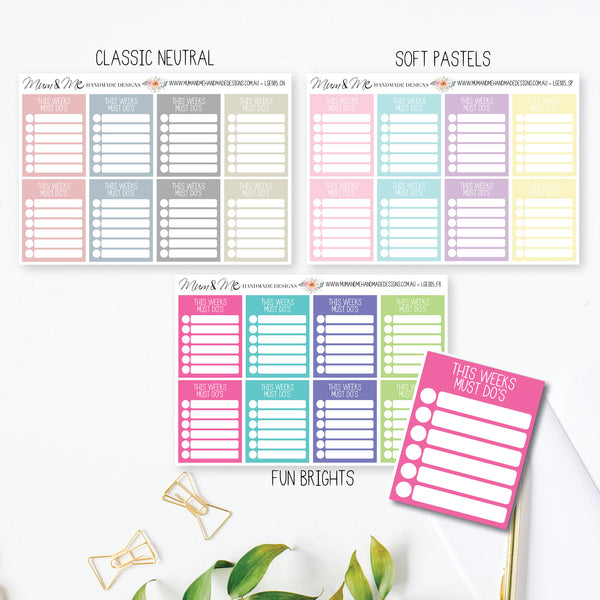 Stickers: This Weeks Must Do's