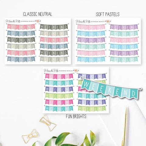 Stickers - Weekend Banner-Planner Stickers by Mum and Me Handmade Designs - An Australian Online Stationery, Planner Stickers and Card Shop