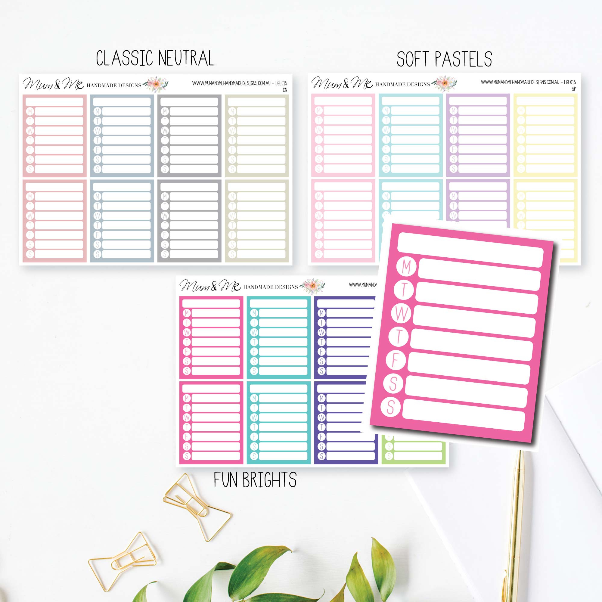 Stickers: Blank Weekly Full Box