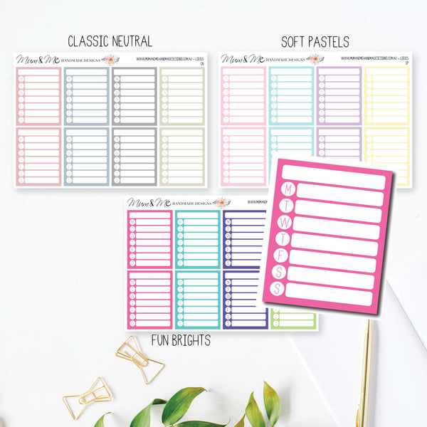 Stickers: Blank Weekly Full Box