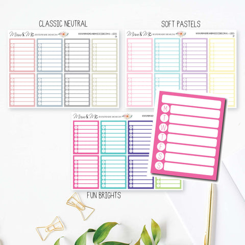 Stickers: Blank Weekly Full Box