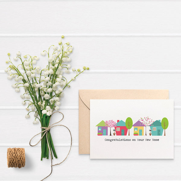 Houses with Trees Greeting Card by mumandmehandmadedesigns- An Australian Online Stationery and Card Shop