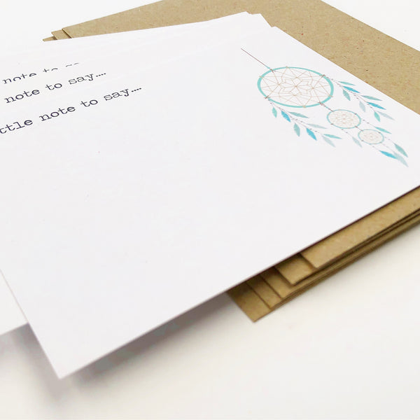 Set of 5 - Dreamcatcher Notecards by mumandmehandmadedesigns- An Australian Online Stationery and Card Shop