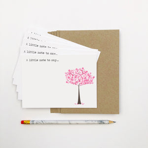 Set of 5 - Cherry Blossom Notecards by mumandmehandmadedesigns- An Australian Online Stationery and Card Shop