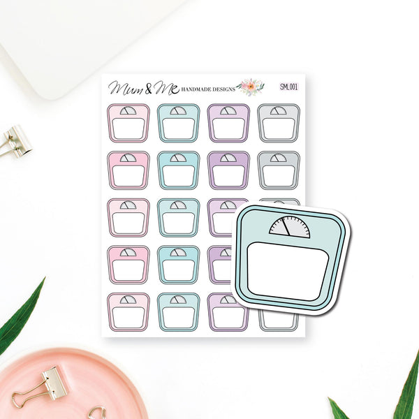 Scales Planner Stickers, Track Weight in Happy Planner, Erin Condren ...