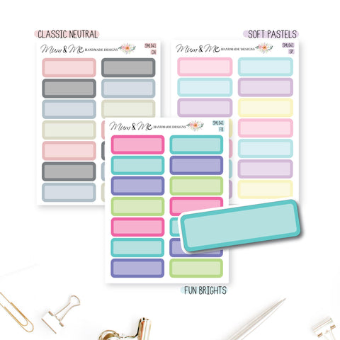 Stickers: Quarter Boxes