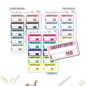 Stickers: Subscription Blank