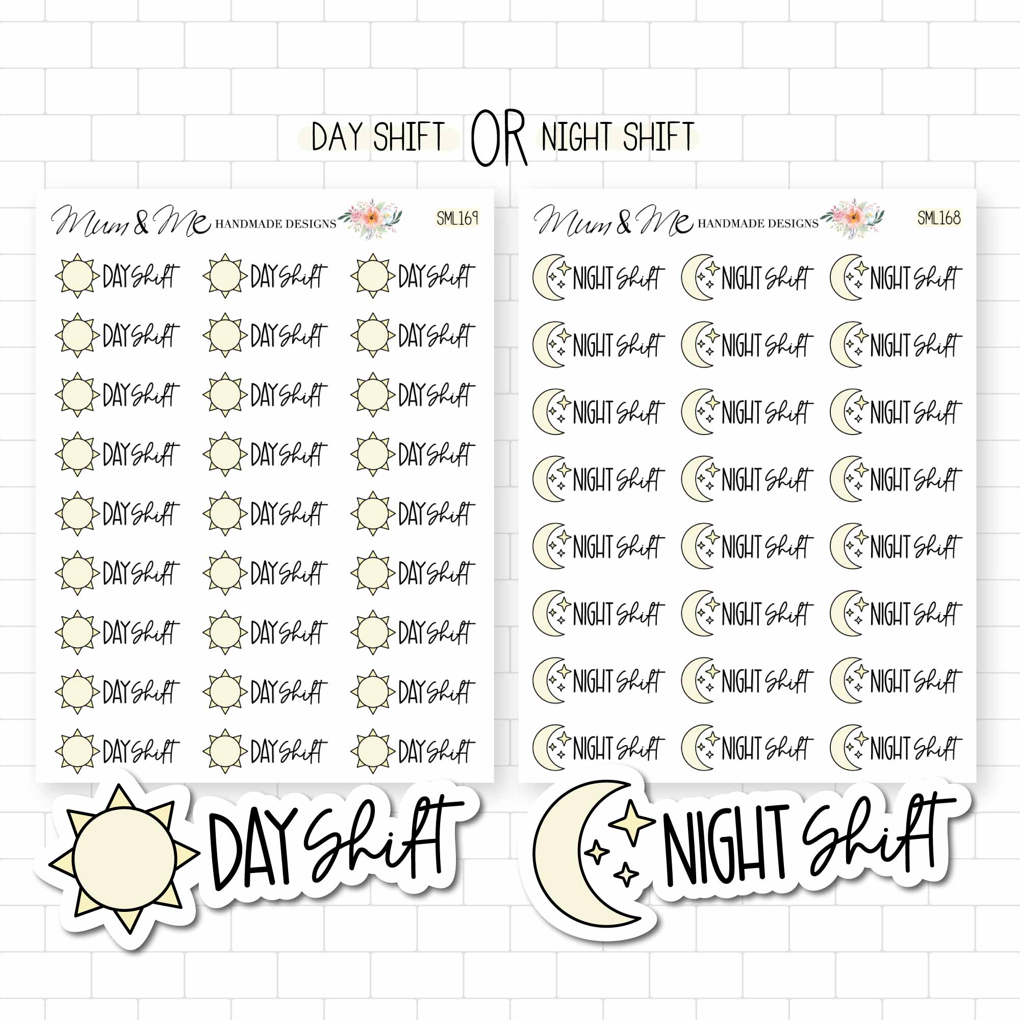 Stickers: Night Shift/Day Shift Script Icons