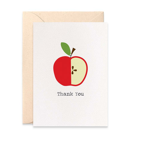 Teacher Red Apple Greeting Card by mumandmehandmadedesigns- An Australian Online Stationery and Card Shop