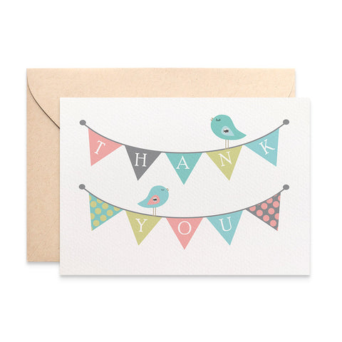 Thank You Bunting Greeting Card by mumandmehandmadedesigns- An Australian Online Stationery and Card Shop