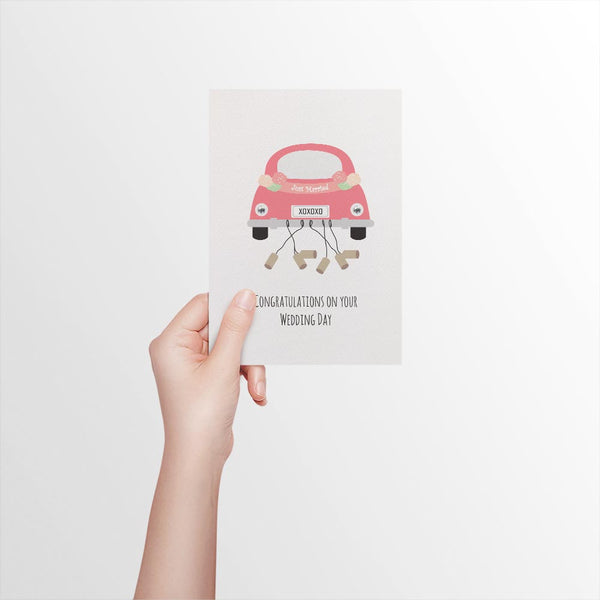 Bridal Car Just Married Greeting Card by mumandmehandmadedesigns- An Australian Online Stationery and Card Shop