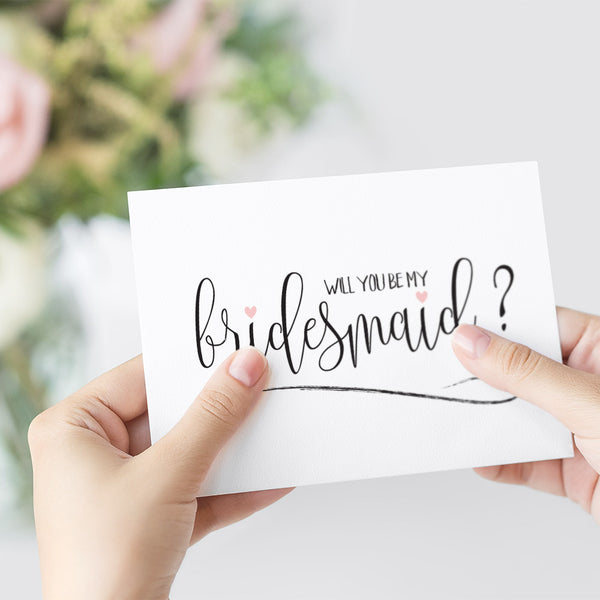 Bridesmaid Script Greeting Card by mumandmehandmadedesigns- An Australian Online Stationery and Card Shop