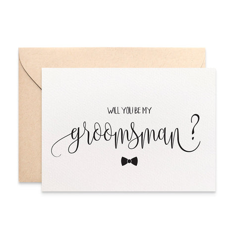 Groomsman Script Greeting Card by mumandmehandmadedesigns- An Australian Online Stationery and Card Shop