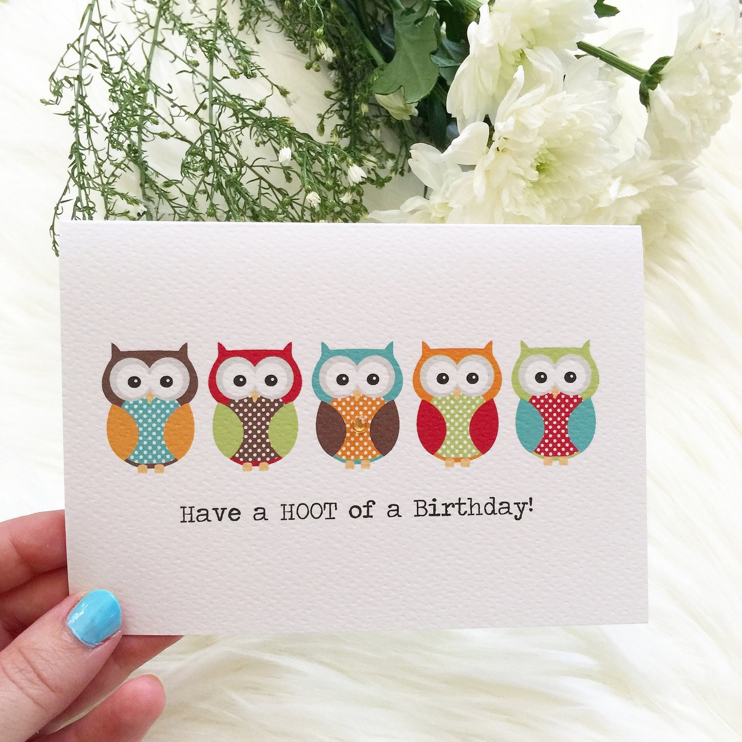 Bright Owls Greeting Card by mumandmehandmadedesigns- An Australian Online Stationery and Card Shop