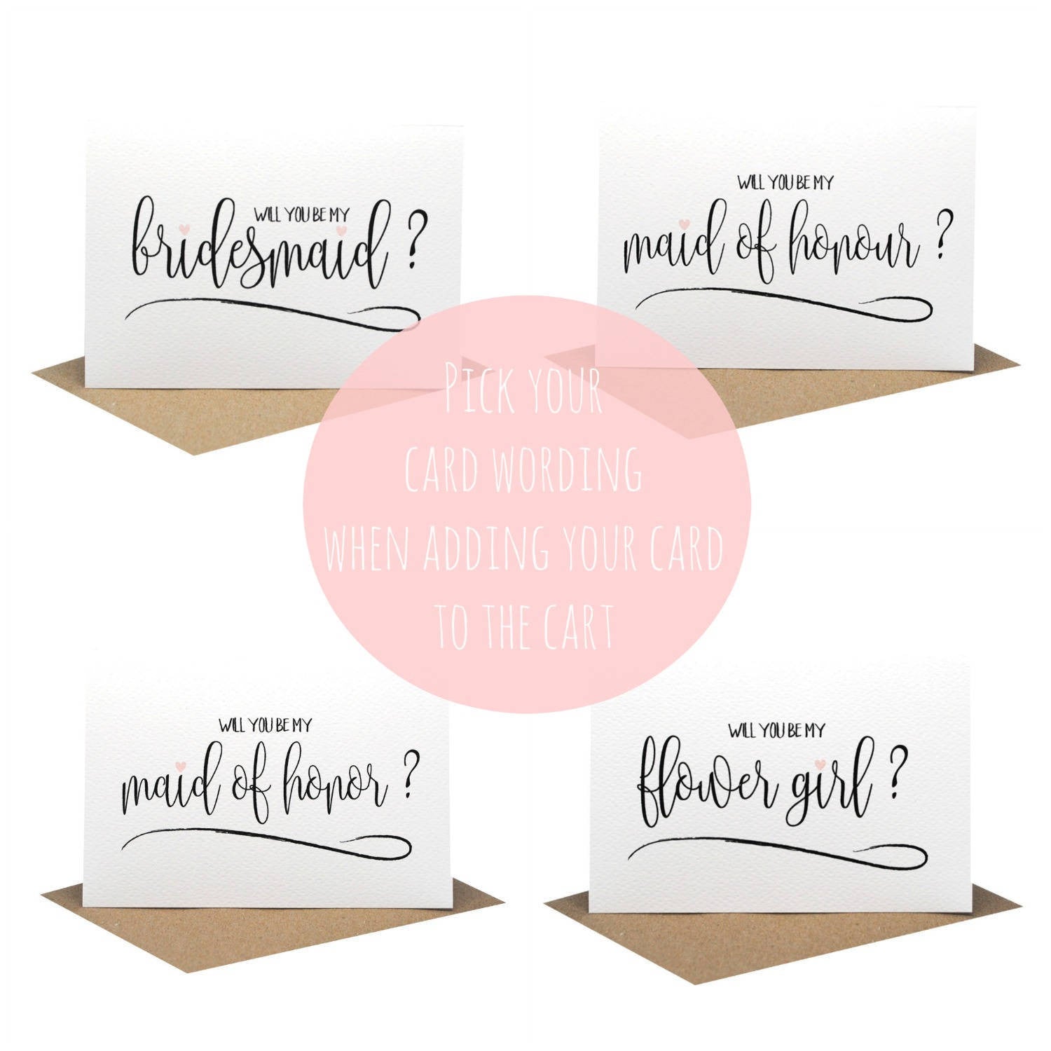 Maid of Honour Script Greeting Card by mumandmehandmadedesigns- An Australian Online Stationery and Card Shop