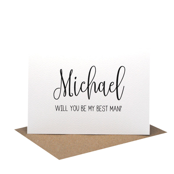 Personalised Groomsman Script Greeting Card by mumandmehandmadedesigns- An Australian Online Stationery and Card Shop